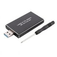 thumbnail image 2 of MSATA to USB USB 3.0 to MSATA SSD Enclosure USB3.0 to MSATA Case Hard Disk Adapter M2 SSD External HDD Box HDD Case Aluminum PCB Black, 2 of 6