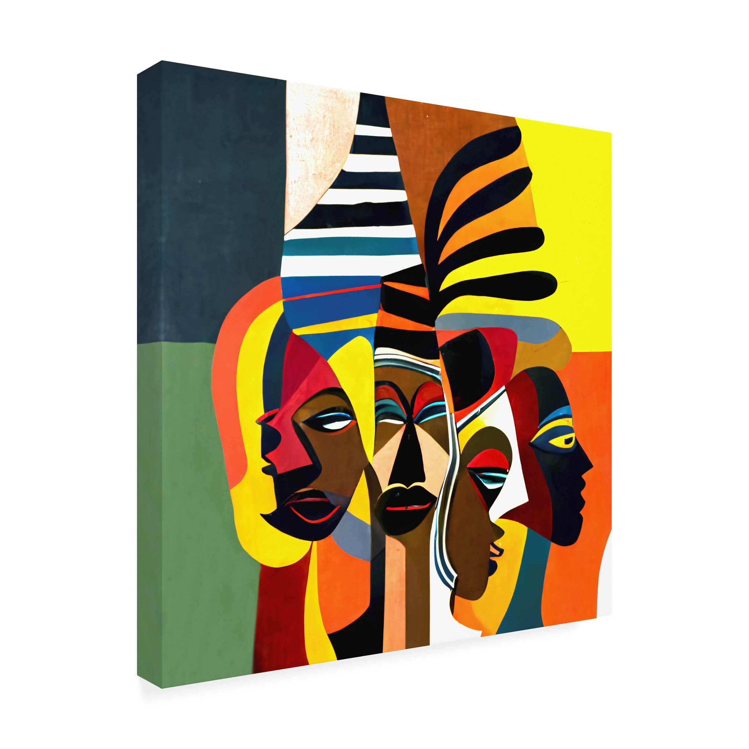 Canvas Wall Art - Ray Heere 'Mid Century Celebration Of All Cultures 15' Wall Art for Living Room, Bedroom, or Office Décor by Trademark Fine Art - 35 x 35 Inches