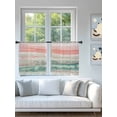 thumbnail image 4 of Sheer Curtains 54 Inch Length 2 Panels Set for Kitchen, Peach Blue Ombre Semi Sheer Curtains for Windows, Abstract Modern Art Fluid Striped Voile Window Treatments Rod Pocket Curtain, 4 of 7