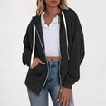 thumbnail image 7 of cocolona Womens Zip Up Hoodies Long Sleeve Drawstring Sweatshirt Jacket Fall Winter Casual Coat Fashion Outwear with Pockets, 7 of 7
