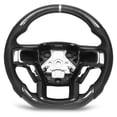 thumbnail image 2 of Steering Wheel Assembly, Silver Stitching Silver Center Stripe Beautiful Texture Carbon Fiber Steering Wheel  for Raptor 2017-2021, 2 of 7