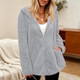 thumbnail image 7 of Scyoekwg Women's Hooded Fleece Zip Up Jacket Long Sleeve Drawstring Sherpa Coat with Side Pockets Soft Warm Loose Fit Fall Winter Outerwear,Size:S-XXL, 7 of 7