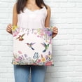 thumbnail image 2 of Watercolor Flowers Pillow Covers 26x26 Inch Decorative Throw Pillow Cover, Spring Hummingbird Butterflly Floral Sofa Pillowcases Accent Cushion Case Home Decor Bedroom Living Room, 2 of 6