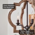 thumbnail image 2 of Kira Home Roman 18" 3-Light Farmhouse Pendant Light, Adjustable Hanging Height, Weathered Pine + Rustic Bronze Finish, 2 of 7