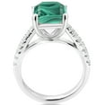 thumbnail image 3 of Gem Stone King 5.26 Ct Green Malachite White Created Sapphire 925 Sterling Silver Ring, 3 of 6