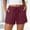 Wine, variant on PWPSG Womens Elastic Waist Lace Trim Casual Shorts, Drawstring Waistband with Relaxed Fit, Soft Fabric for Home Loungewear Blue XXXL