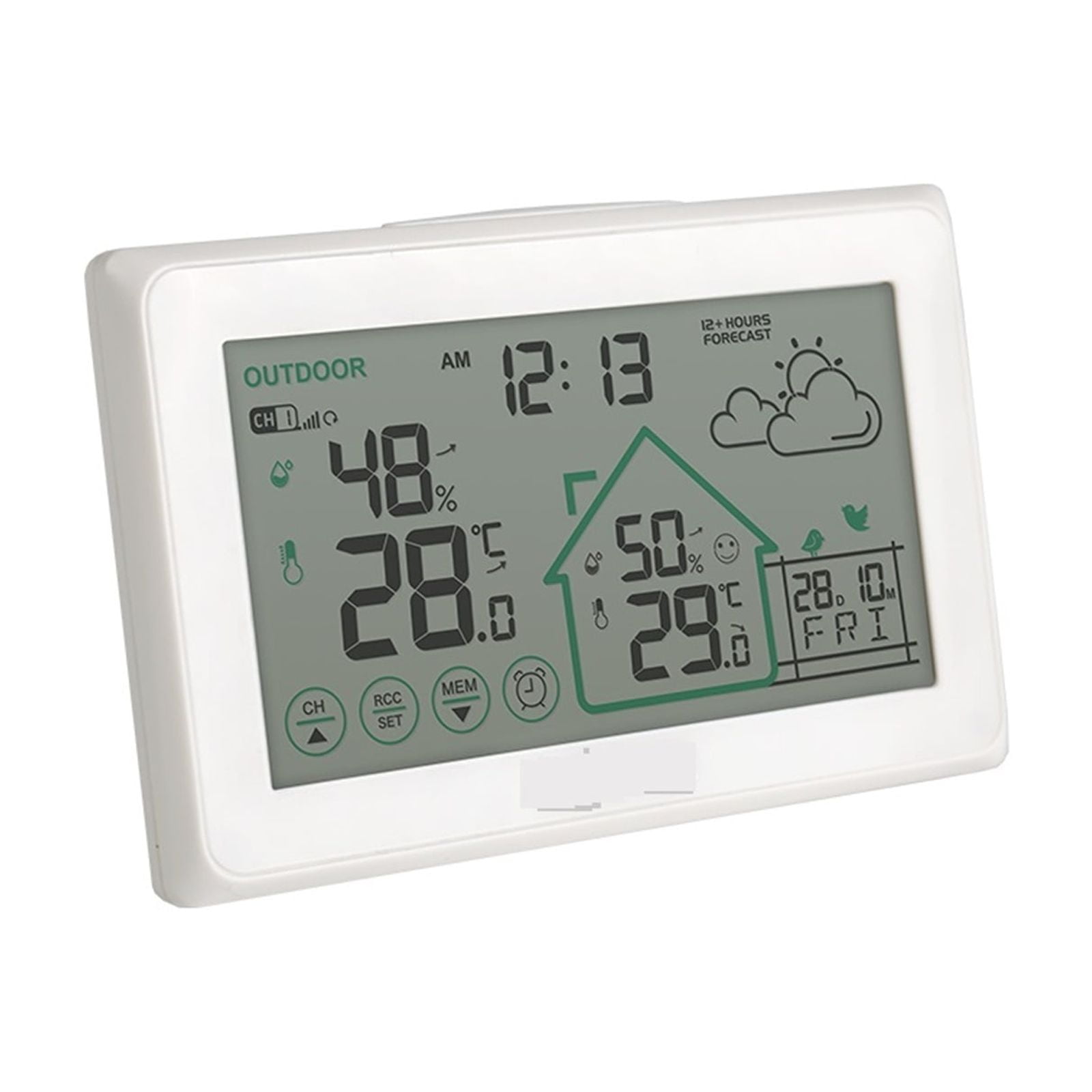 Wireless Weather Station Digital DCF Radio-Controlled Wall Clock In/Outdoor Thermometer Hygrometer Trend Forecast Sensor ,Excellent Visual Experience