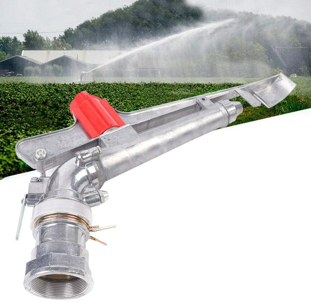 1.5" 360° Adjustable Impact Sprinkler Gun Large Area Water Irrigation Sprayer 
