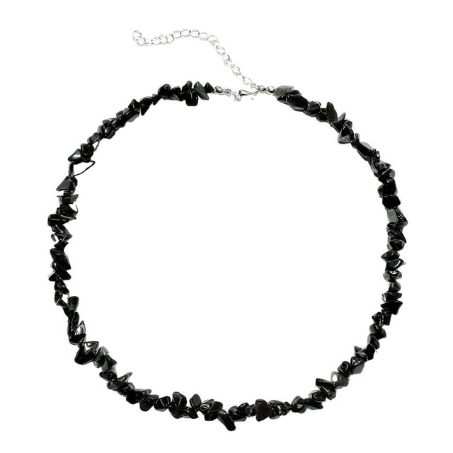 fastboy Handmade Crystal Pendant Necklace Exquisite And Eye-Catching Statement Piece Crystal Stone Necklace black 1Set