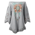 thumbnail image 4 of Women's Vintage Wilderness Loose Dress Long Sleeve Casual Grey S, 4 of 7