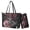 Black-Butterfly Rose, variant on Tutolipy Sparrow Flower Printed Handbag Purse Set,Womens Tote Top Handle Bag with Wristlet Wallet,Waterproof Tote Handbag Shoulder Bag with Purse Set for Party