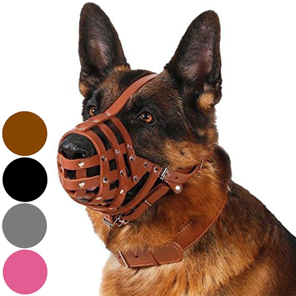 Dog Muzzle German Shepherd Dalmatian Doberman Setter Leather Basket