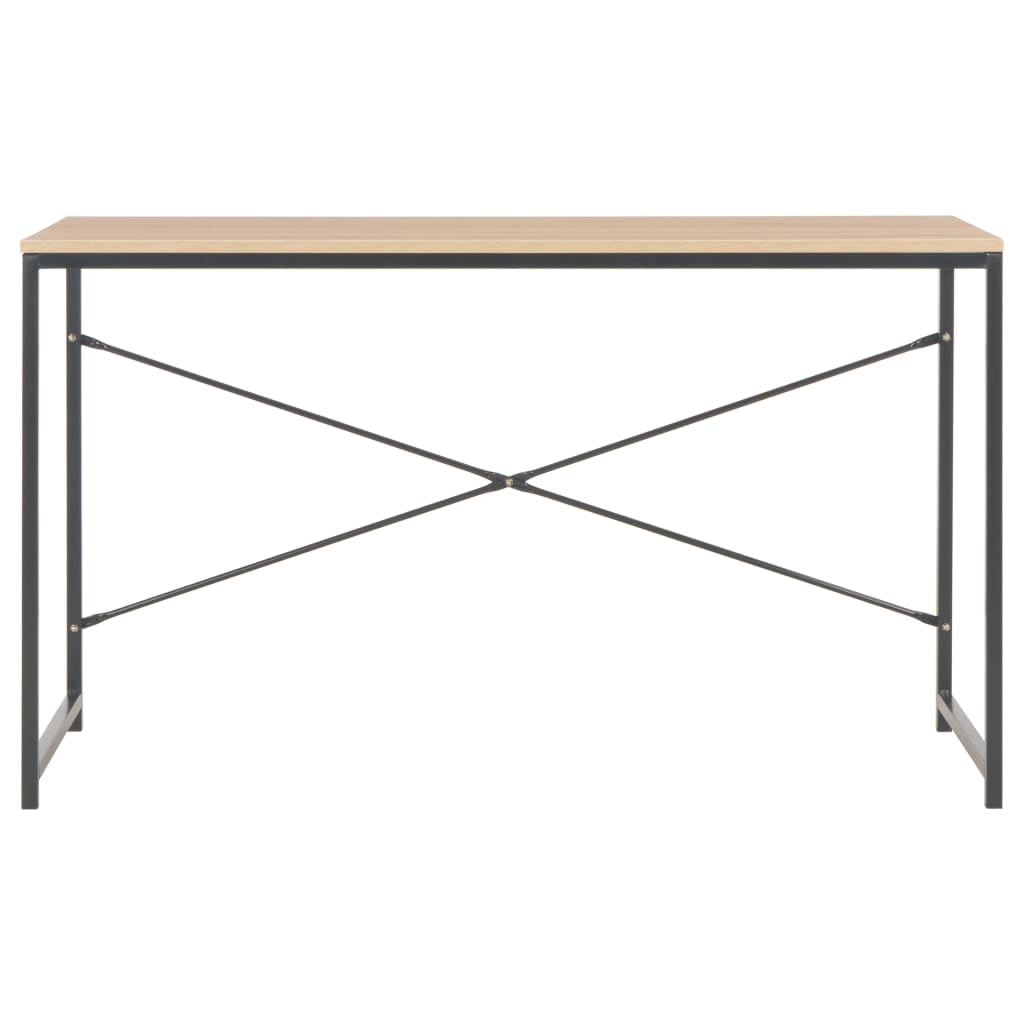 Writing Table Desk, Portable Computer Desk for Home Office, Black+Oak