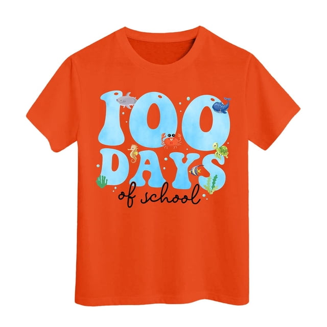 EHQJNJ Chandails en Molleton Mignons pour Filles Garçons et Filles Mode Décontractée Imprimé Col Rond T-Shirt Manches Courtes Ample Chandails en Molleton Col Rond Enfants