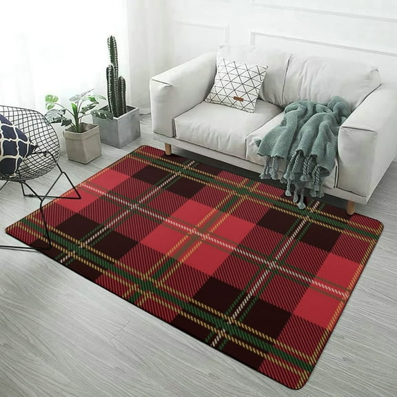 Red Colored Diamond Grid Home Decor Living Room Carpet Non-slip Hotel Lobby Floor Mat Kitchen Bedroom Entrance Doormat s