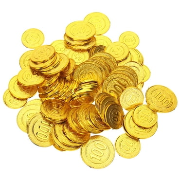 100Pcs Plastic Pirate Coins Toys Treasure Hunt Coin Party Favors Fake Coins Toys