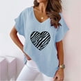 thumbnail image 1 of LSLJS Blouses pour Femmes Col en V Imprimé T- Mode Confortable, Cadeaux pour Femmes, 1 of 5