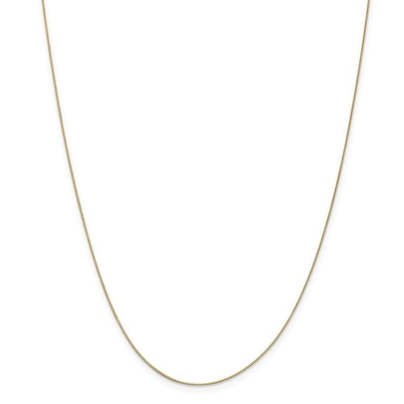 14k Yellow Gold .5mm Box Chain Necklace - 1.0 Grams - 18 Inch - Spring Ring