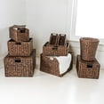 thumbnail image 3 of happimess Traditional Assorted Hand-Woven Hyacinth/Iron Baskets, Dark Brown Wash (Set of 10), BSK1010B-10SET, 3 of 11
