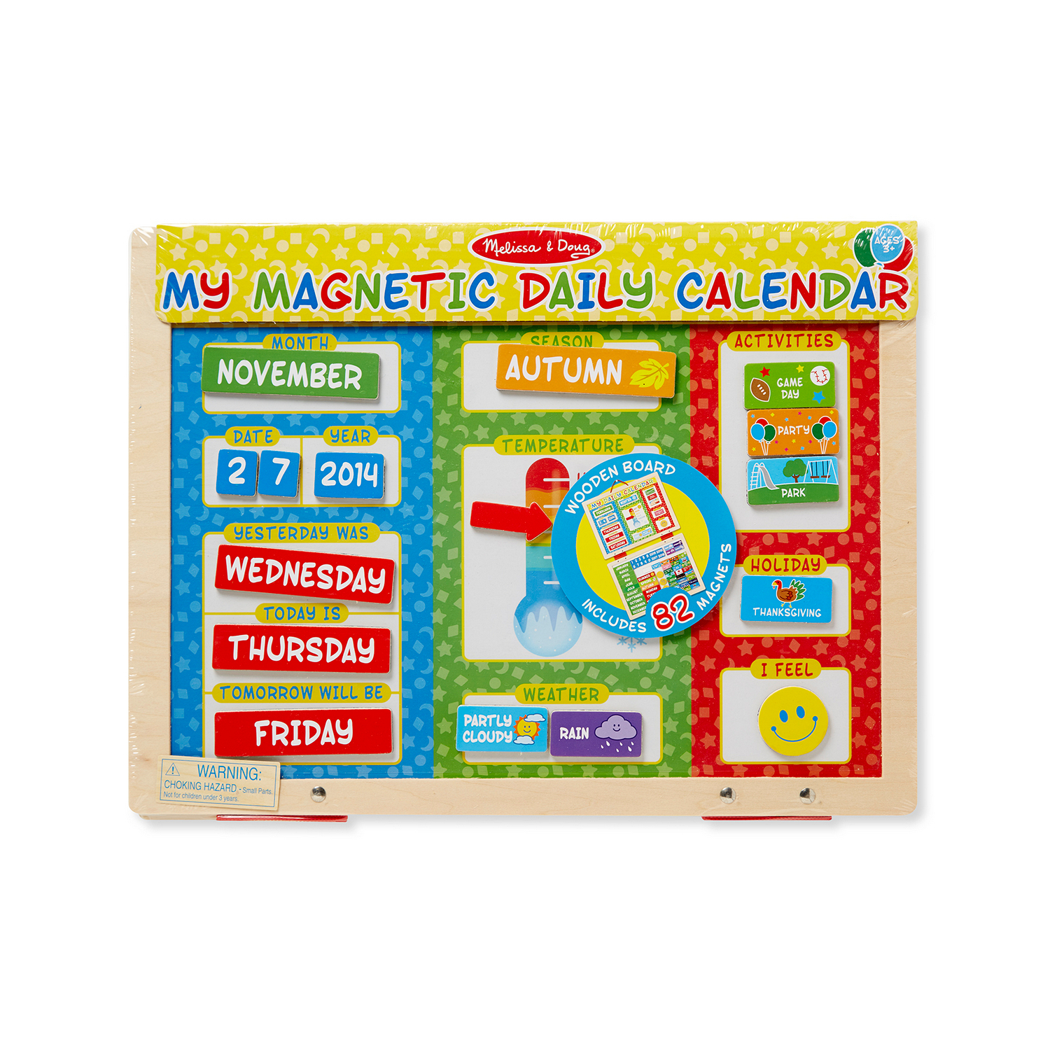 Wooden ABC Activity Stamp Set with My First Daily Magnetic Calendar