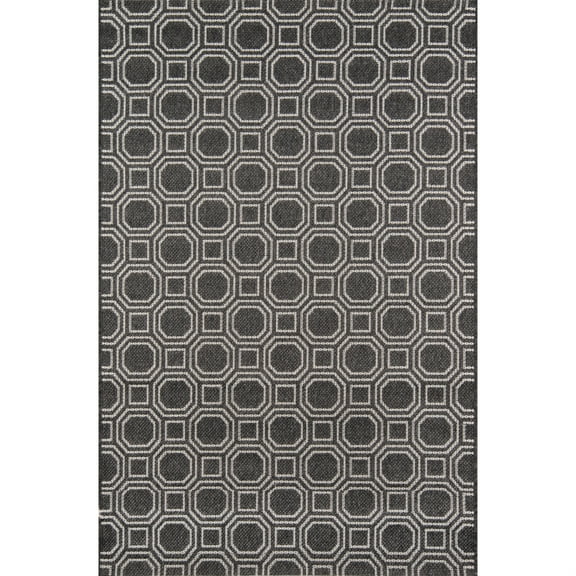 Erin Gates by Momeni Downeast Camden Area, Indoor/Outdoot, Outdoor Rug, 7'10" X 10'10", Charcoal