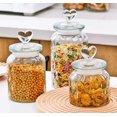 thumbnail image 1 of Tarro de cristal con tapa de amor, color ámbar, para almacenar y sellar, para frutos secos, granos de café, cáscara de naranja, hojas de té, 1 of 5