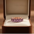 thumbnail image 2 of Baguette Cut Amethyst Full Eternity Band Ring, Amethyst Engagement Ring, Purple Gemstone Anniversary Ring For Wife, Stackable Promise Band Ring, February Birthstone Ring, 2 of 3