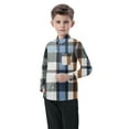 thumbnail image 5 of Cethrio Boys Plaid Shirts, School Casual Long Sleeve Collared Button Down Shirts Blue Size 6, 5 of 5