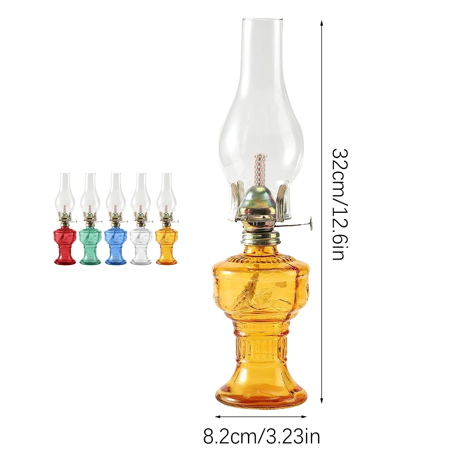 erfcxs Indoor Oil Lamp Vintage Glass Oil Lamp Lamp Classic Kerosene Lamp Home Emergency Lighting Oil Lamp With Adjustable Fire Core Lighting Home Decoration Lighting Room Oil Lamp