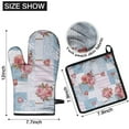 thumbnail image 6 of Pioneer Flower Kitchen Oven Mitt and Pot Holder Sets 4 Pcs for Baking, Cooking and Grilling, Heat Resistant Up To 392 °F, 6 of 7