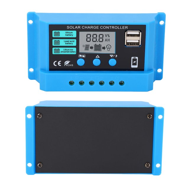 Solar Charge Controller, Low Self Consumption Photovoltaic Solar Controller Temperature Resistant 12V 24V Adaptive for Solar Power System 10A,20A,30A
