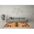 thumbnail image 3 of Ahgly Company Indoor Round Abstract Orange Modern Area Rugs, 5' Round, 3 of 4