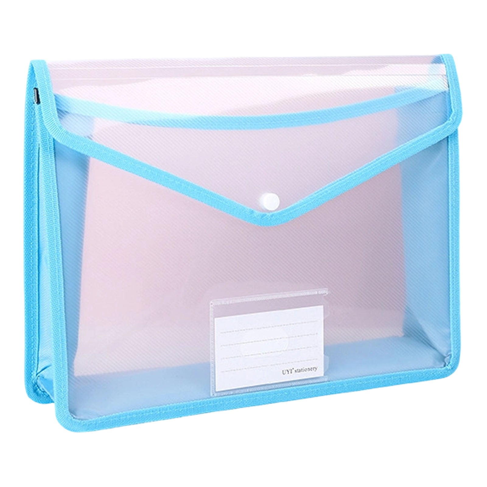 Plastic Expanding File Folder with Snap Closure,A4 Size,No Dividers,Large Capacity,13.18"×3.14"×10.03",4PC,Blue