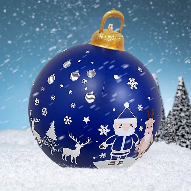 TIMIFIS Christmas Decorations Outdoor Christmas Inflatable Decorated Ball 24 Inch Inflatable Ball for Outside Yard Porch Decorations (Classic)