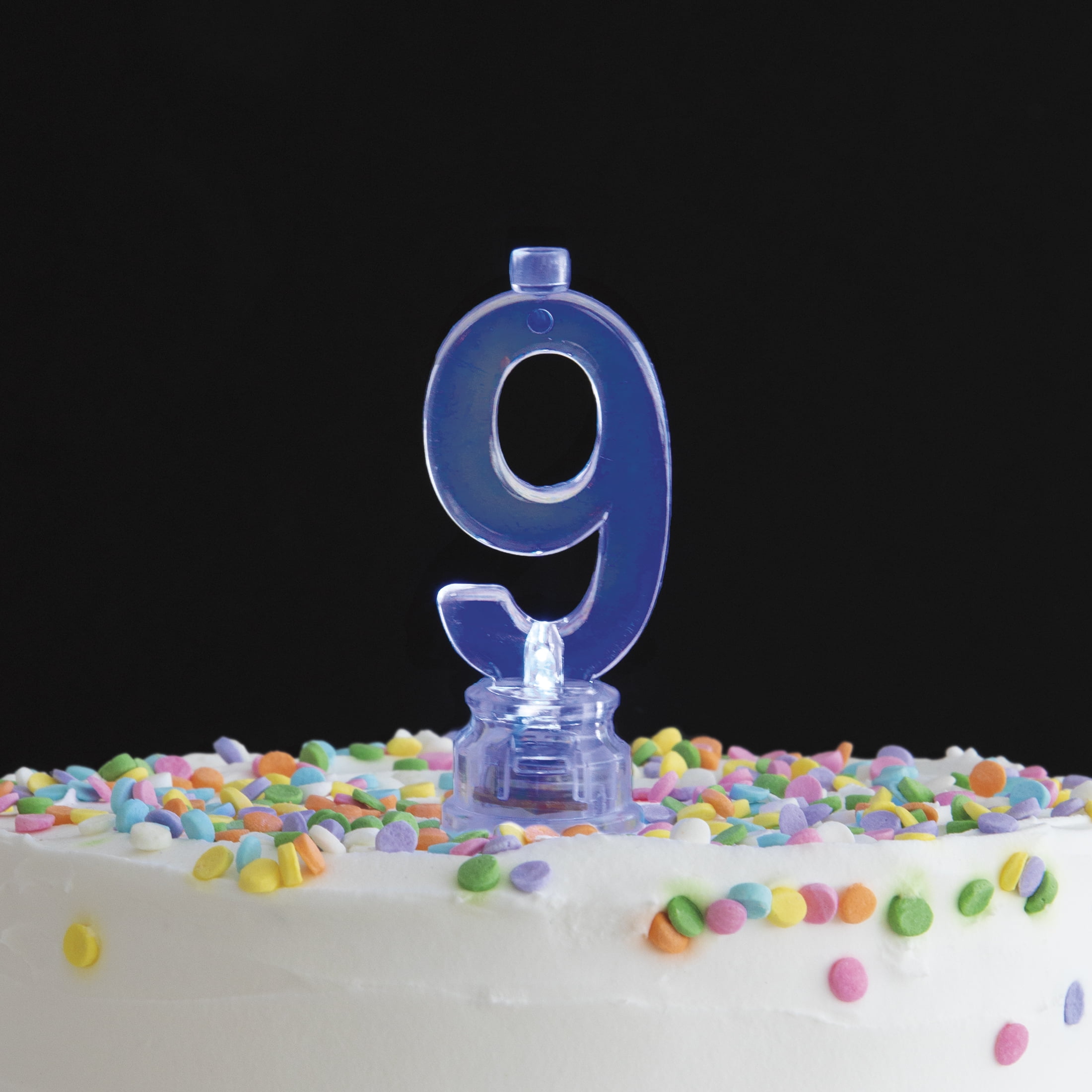 Multicolor Number 9 Flashing Birthday Candle Holder and Candles Set, 5 Pieces, by Way To Celebrate