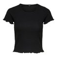 thumbnail image 1 of ONLY Camiseta de mujer - ONLEMMA SHORT TOP, cuello redondo, cropped, acanalada, lisa Negro M (Medium), 1 of 6