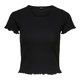 thumbnail image 1 of ONLY Camiseta de mujer - ONLEMMA SHORT TOP, cuello redondo, cropped, acanalada, lisa Negro XS (X-Small), 1 of 6