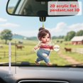 thumbnail image 4 of Colgante de cinco piezas para chica fitness, mochila de coche plana 2D, colgante pequeño, regalo para niña pequeña, 4 of 7