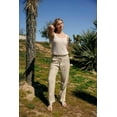 thumbnail image 5 of Cali1850 Women's Casual Relaxed Fit 29" Inseam Drawstring High Rise Smocked Linen Pants For Lounge And Beach Wear, 5 of 7