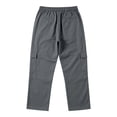 thumbnail image 5 of Cargo Pants for Mens Solid Color Multi Pocket Elastic Waist Drawstring Outdoor Workout Pants Casual Straight Leg Athletic Pants for Hiking, 5 of 7