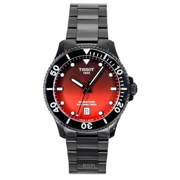 Tissot SeaStar 1000 Acier Inoxydable Cadran Rouge et Noir Quartz T120.410.33.421.00 300 m Montre pour Homme