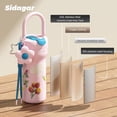 thumbnail image 7 of Sidagar 25 fl oz Stainless Steel Insulated Water Bottle with Handle, Leakproof Straw Lid, Pink Floral, 7 of 7