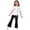 White, variant on ITSAME Girls Outfits 2-Piece, Short Sleeve Shirts and Wide Leg Pants Bow Print Casual Clothes Set Red Size 6