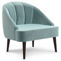 Harrah 33 inch Wide Contemporary Accent Chair in Seafoam Blue Velvet fabric