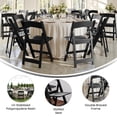 thumbnail image 4 of Flash Furniture 2 Pack Commercial Black Indoor/Outdoor Lightweight Wood Look Resin Folding Event Chair with Slatted Seat, 4 of 16