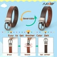 thumbnail image 3 of Kids Reversible Belt for Boys and Girls Leather Belt for School Uniform Casual Jeans Back to School Fashion, 3 of 7