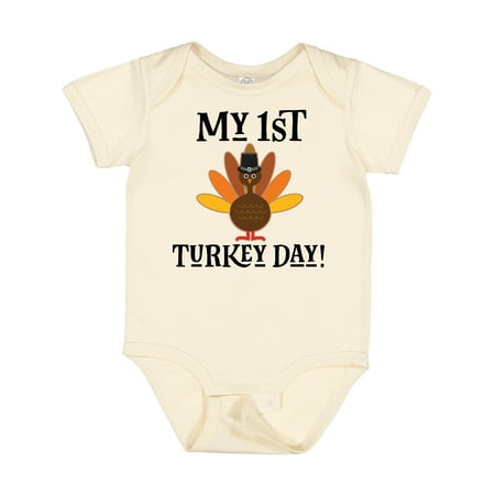 

Inktastic My 1st Turkey Day 2022 Thanksgiving Gift Baby Boy or Baby Girl Bodysuit
