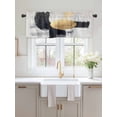 thumbnail image 2 of Valances for Windows Gold Black Geometric Rod Pocket Cafe Window Treatments Valance Curtains for Kitchen Bathroom Laundry Basement Windows 60"x14", 2 of 9