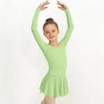 thumbnail image 7 of hengsof Girls' Long Sleeve Ballet Leotard Solid Color V Neck Mesh Bodysuit Dance Gymnastics Leotard Suitable for Girls Aged 3-15, 7 of 7