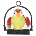 thumbnail image 1 of Juguete de loro parlante con grabación eléctrica para niños, juguete educativo temprano, decoración colgante sin batería, color rojo, 1 of 5